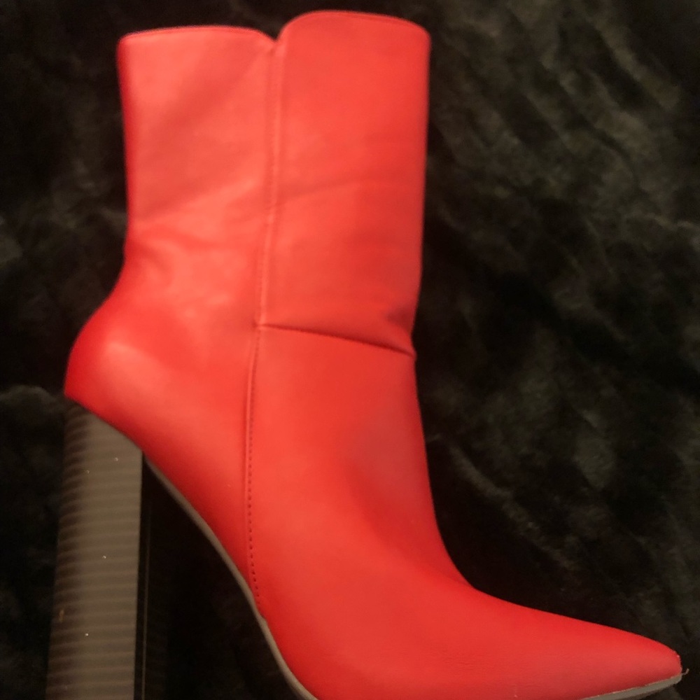 Red high-heel 5” sexy bootie.